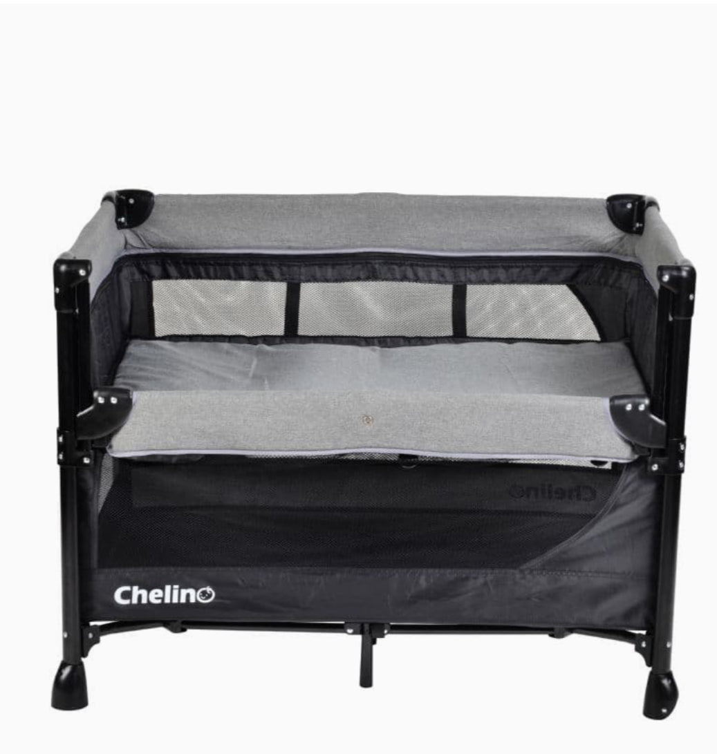 Chelino Tiffany Lux II Co-Sleeper Camp Cot with Mattress