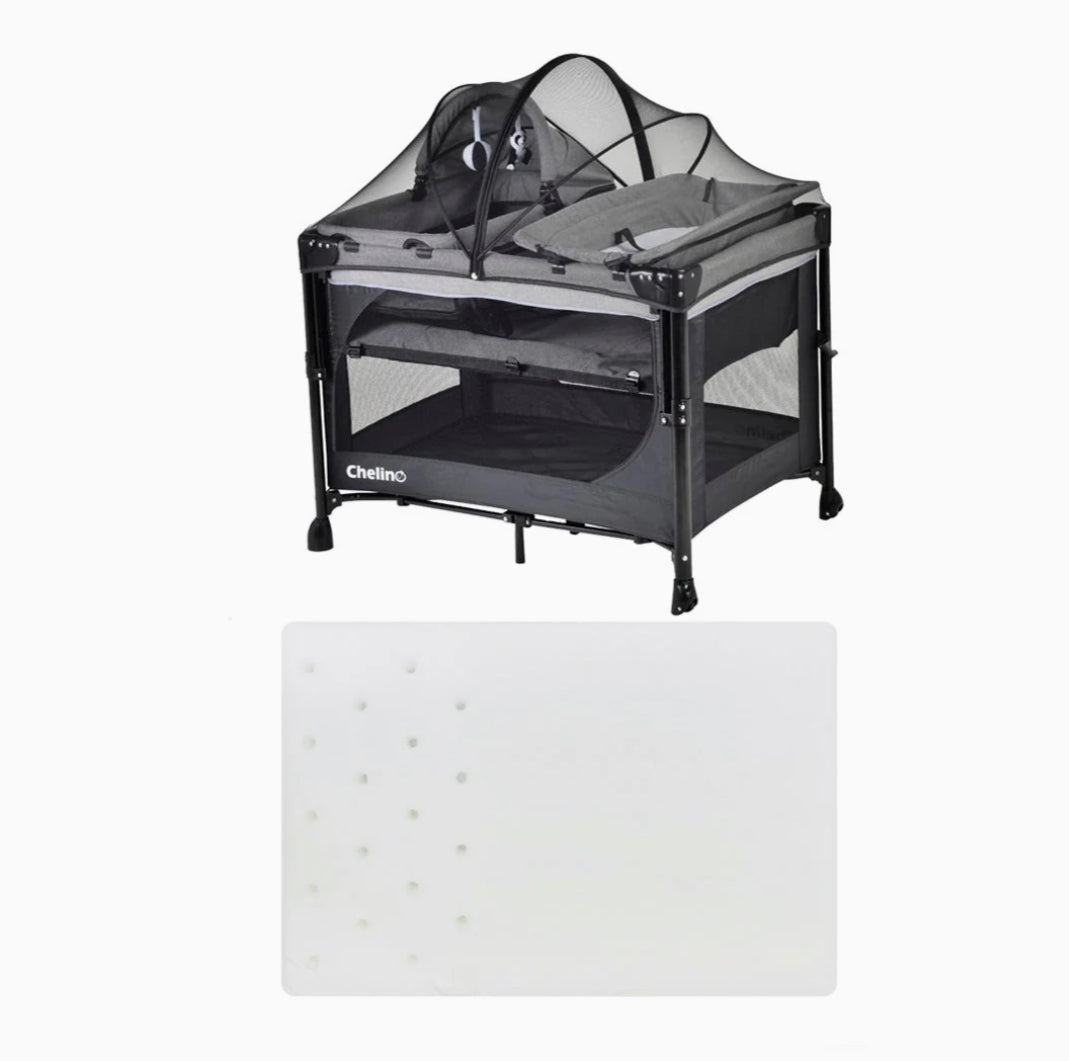 Chelino Tiffany Lux II Co-Sleeper Camp Cot with Mattress