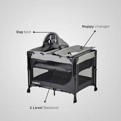 Chelino Tiffany Lux II Co-Sleeper Camp Cot with Mattress