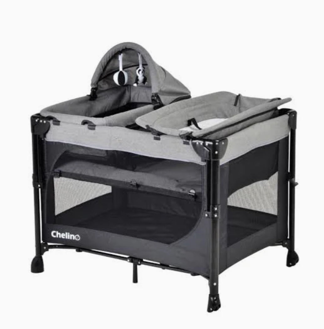 Chelino Tiffany Lux II Co-Sleeper Camp Cot with Mattress