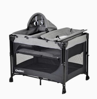 Chelino Tiffany Lux II Co-Sleeper Camp Cot with Mattress
